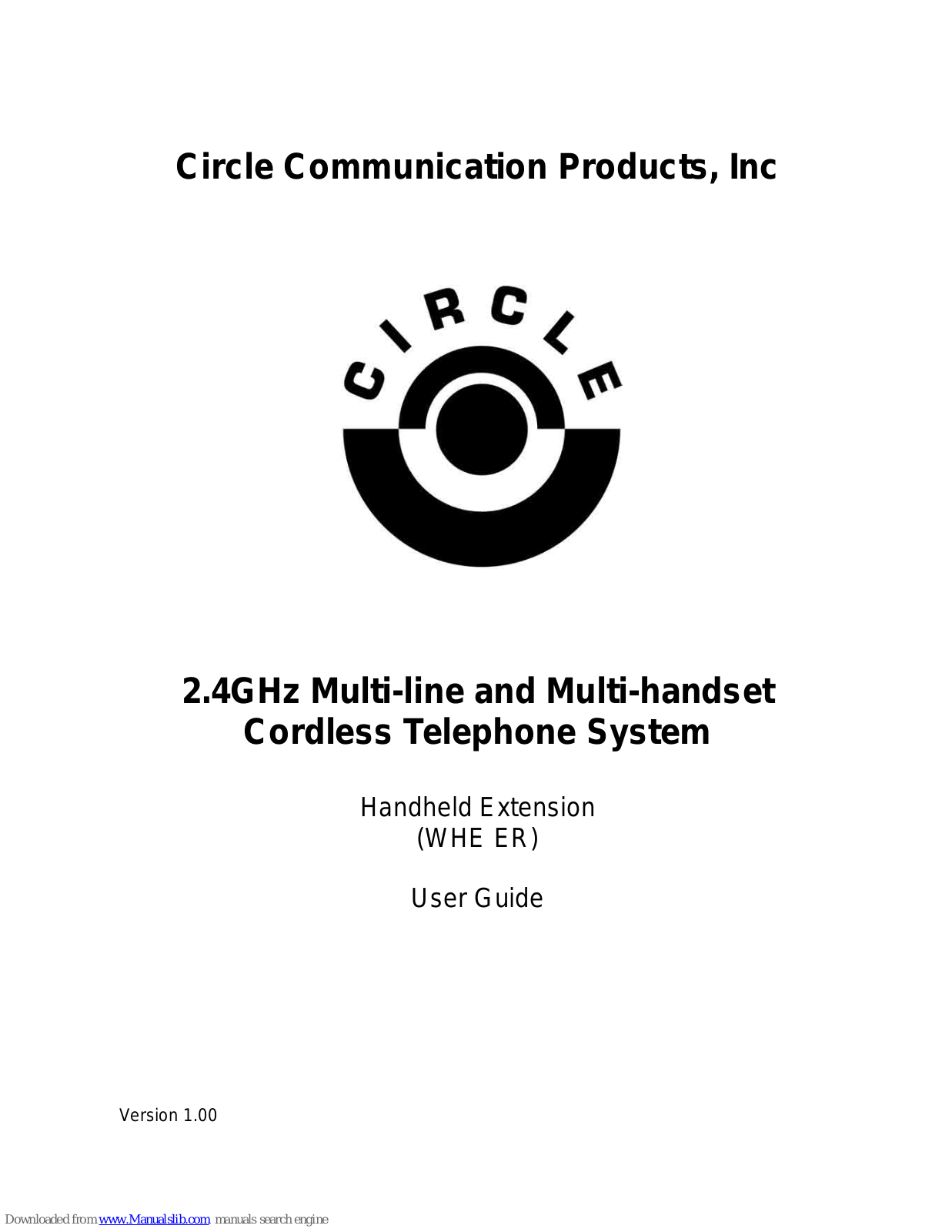 Circle Communication Products WHE ER User Manual - ManualMachine.com