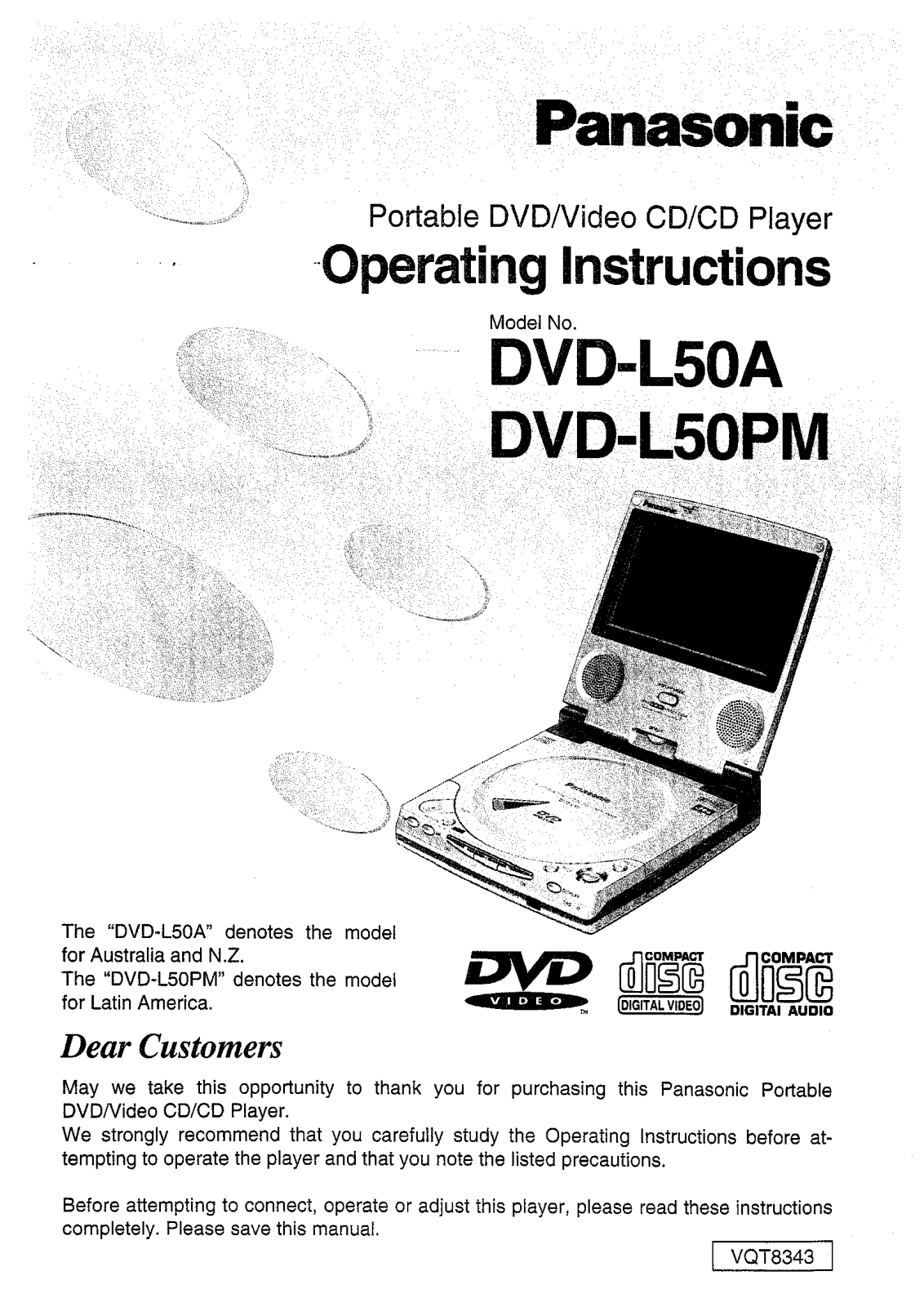 Panasonic DVD-L50A User Manual