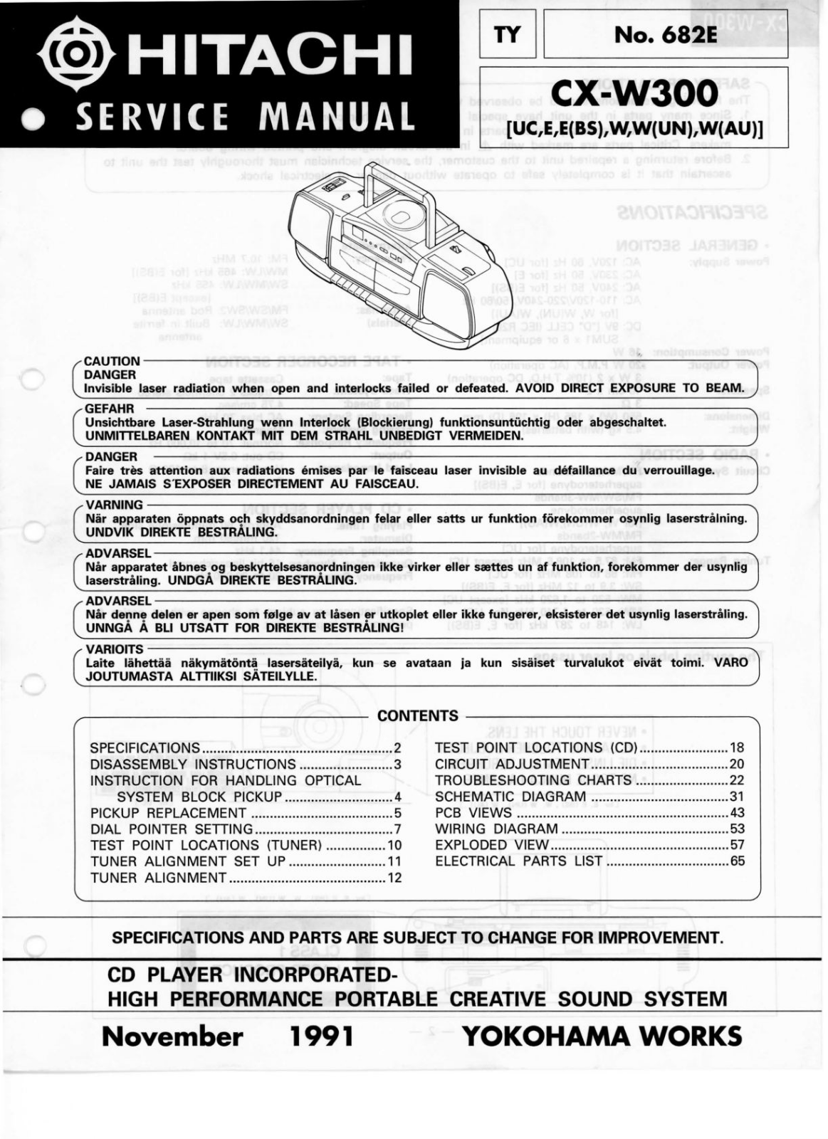Hitachi CXW300 Schematic - ManualMachine.com
