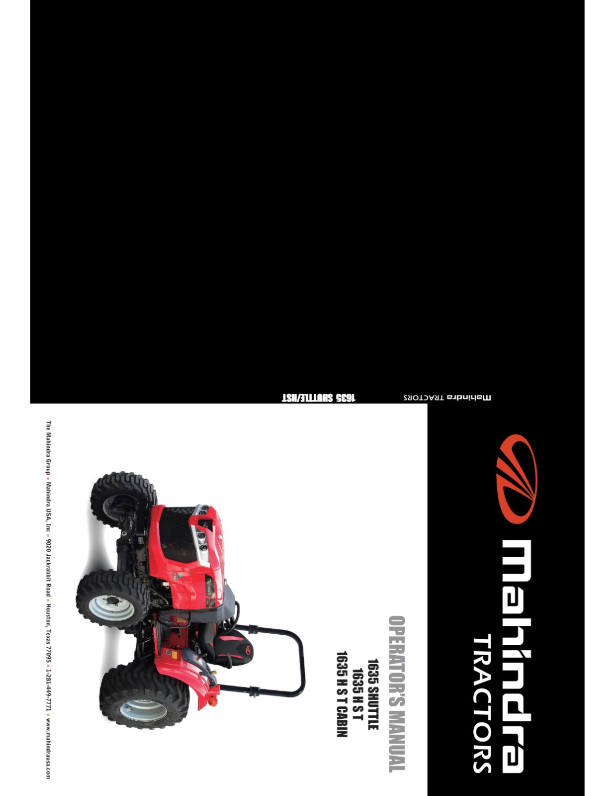 MAHINDRA 1635 SHUTTLE, 1635 HST, 1635 HST CABIN User Manual