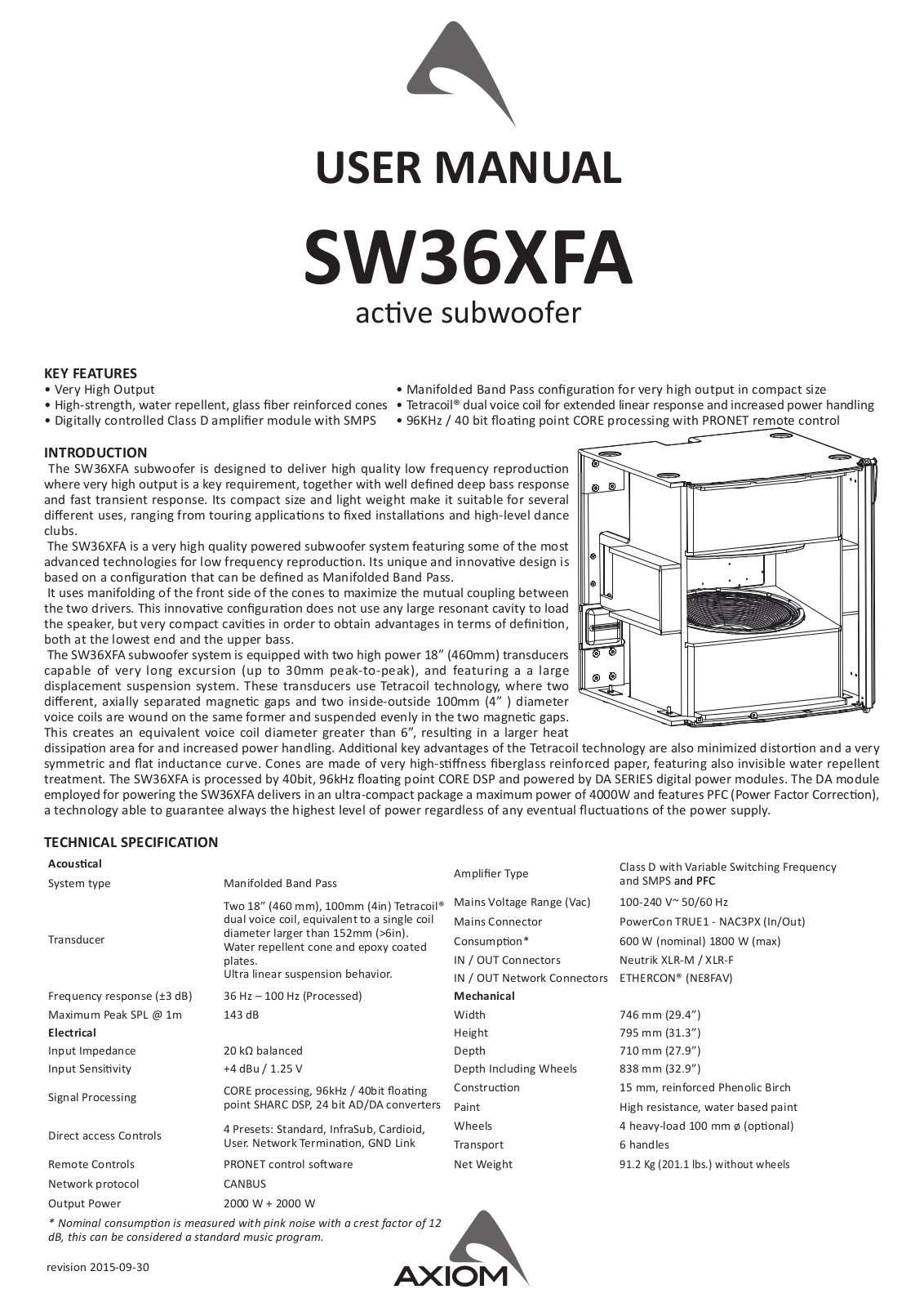 Axiom SW36XFA User Manual