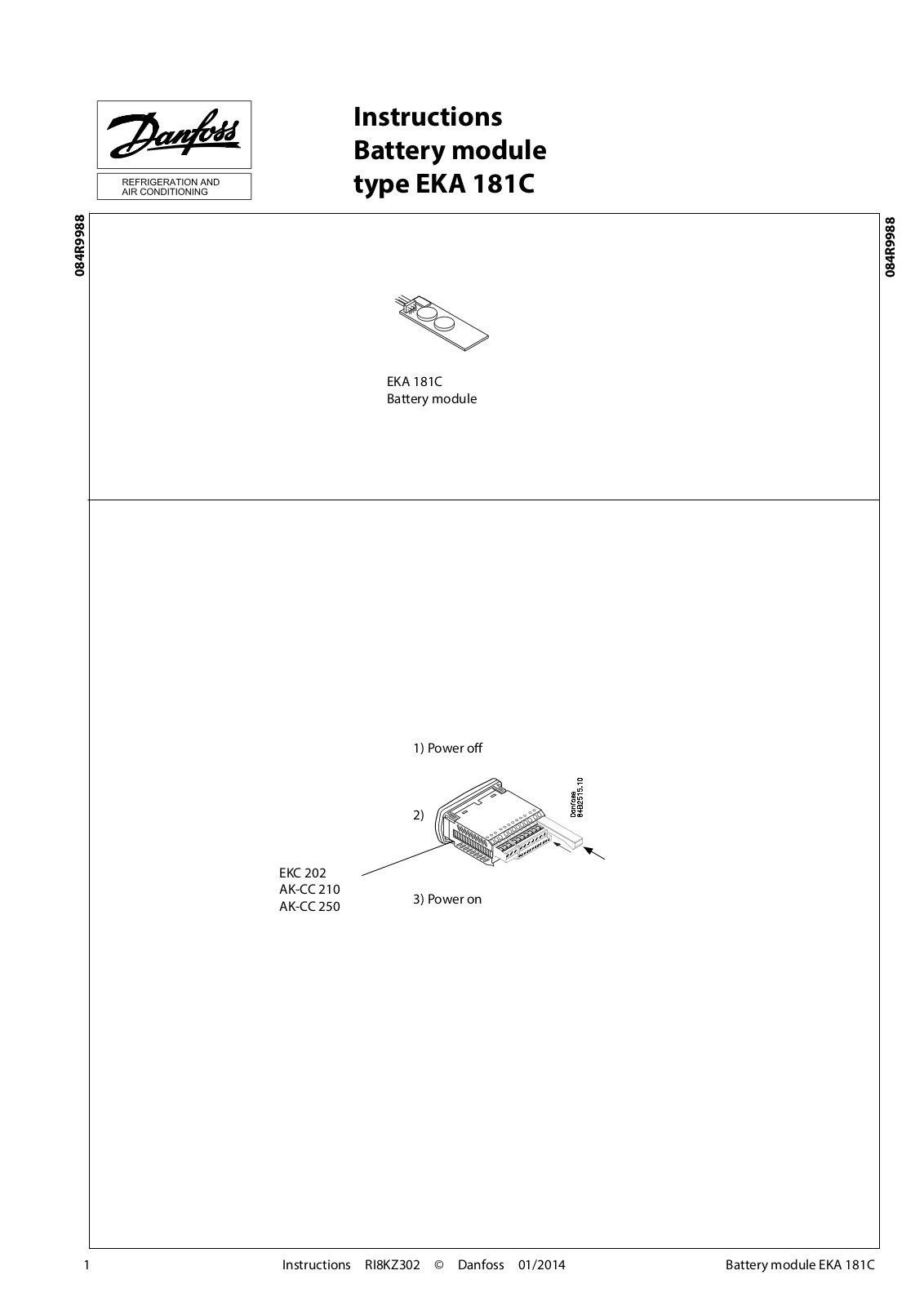 Danfoss EKA 181C Installation guide