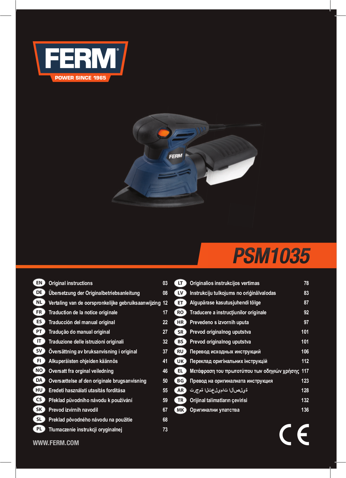 Ferm PSM1035 User guide - ManualMachine.com