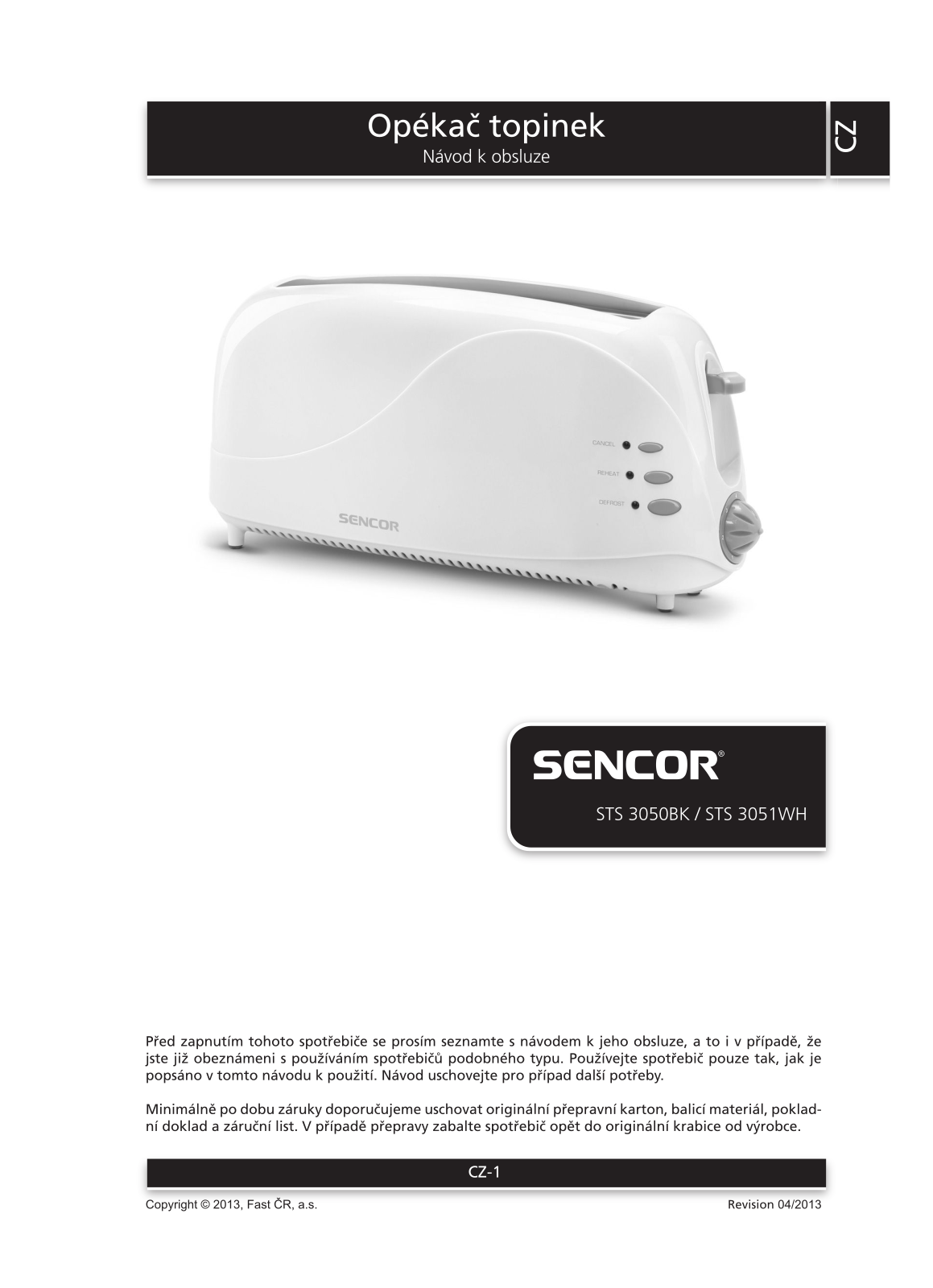 Sencor STS 3051WH User Manual