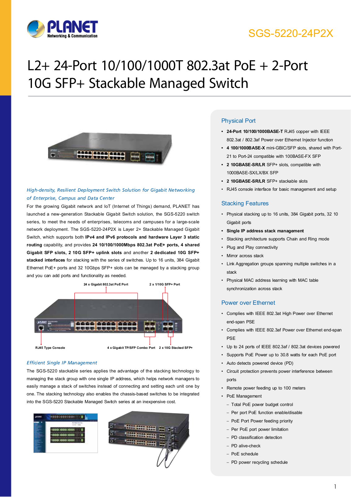 Planet SGS-5220-24P2X User Manual