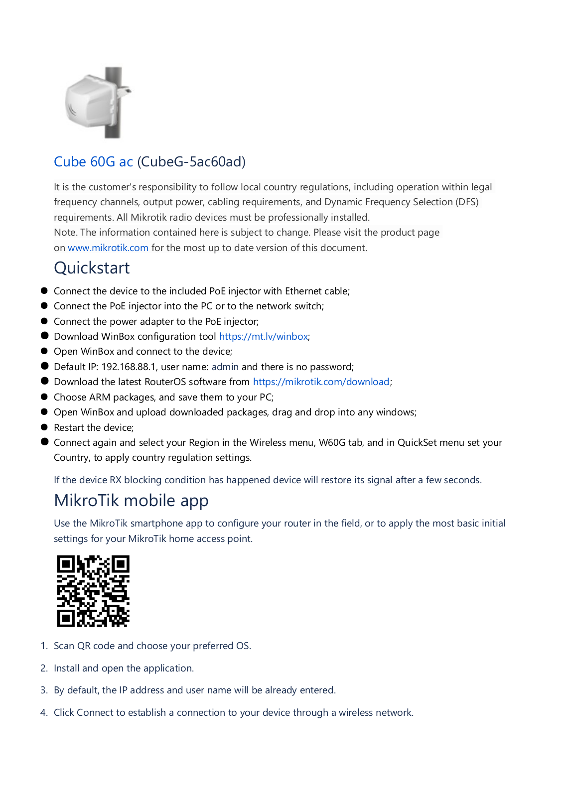 Mikrotik Cube 60G User Manual