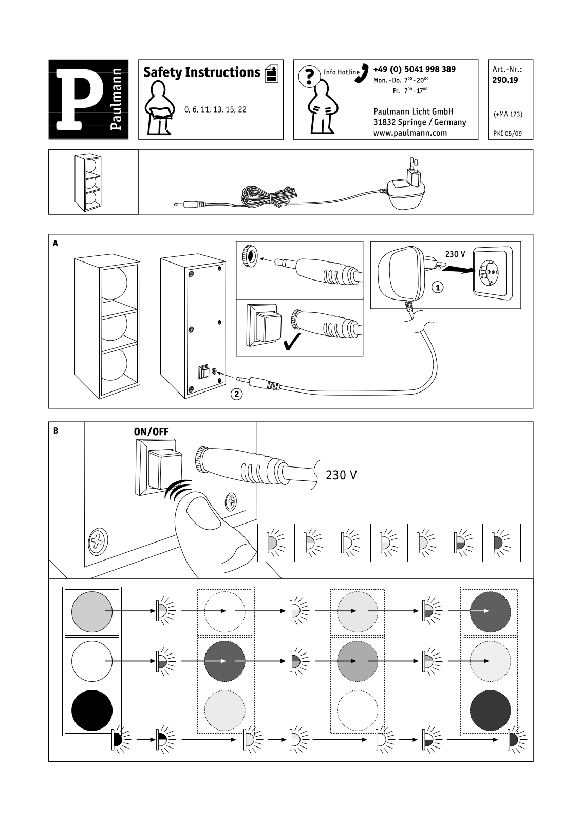 Paulmann 29019 Safety instructions