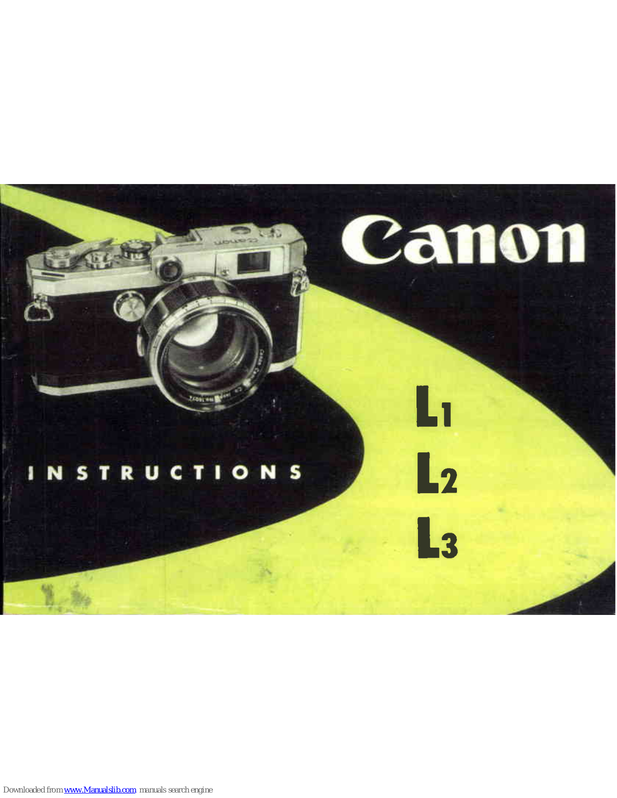 Canon L1, L2, L3 Instructions Manual