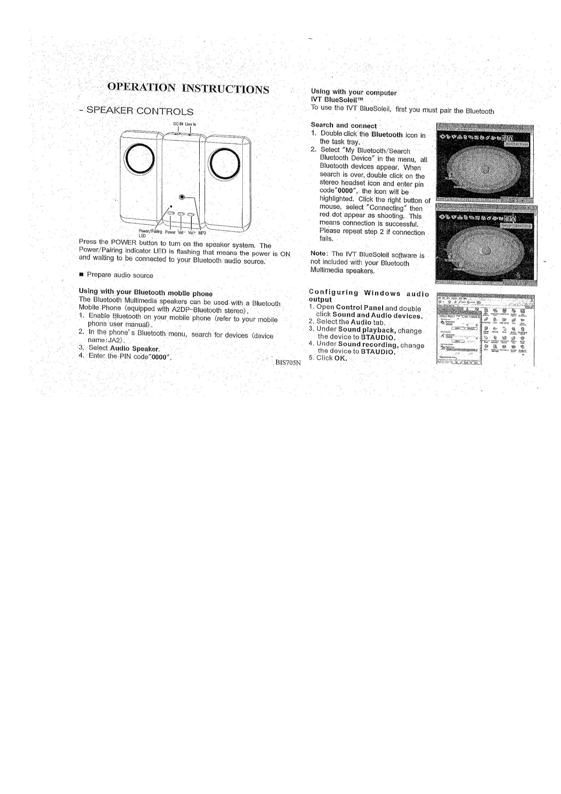 Juster BISC705N User Manual