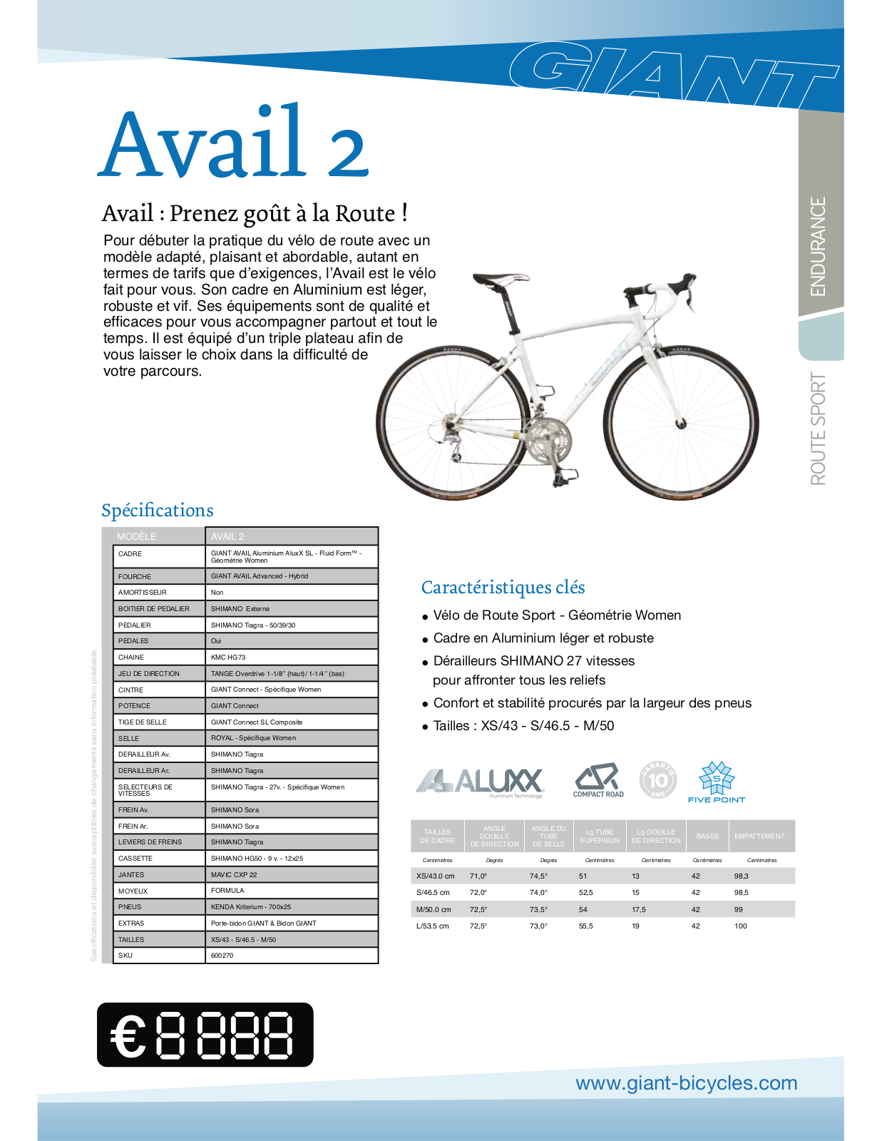 Giant AVAIL 2 User Manual