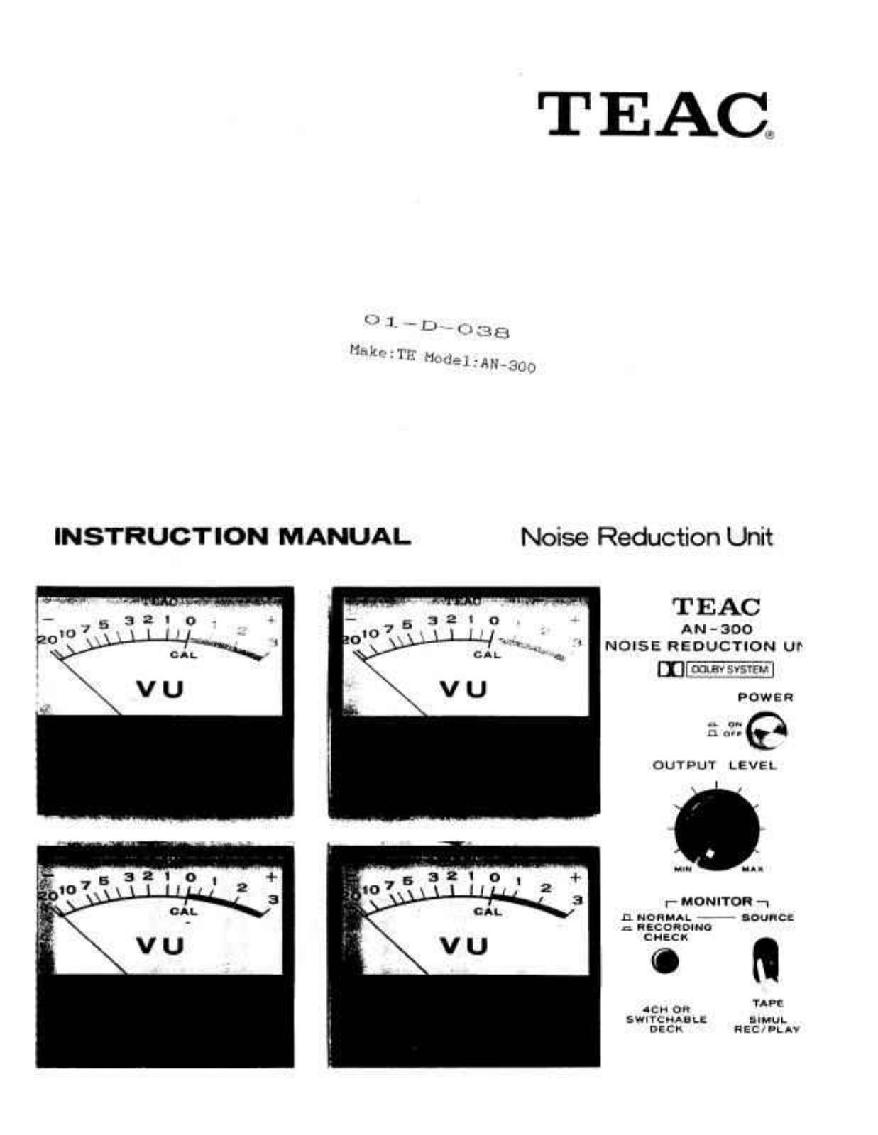 TEAC AN-300 Service manual