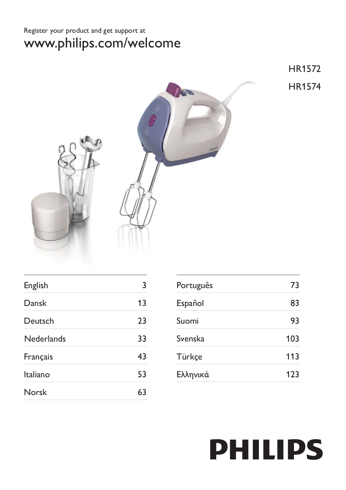 Philips HR 1572 User Manual