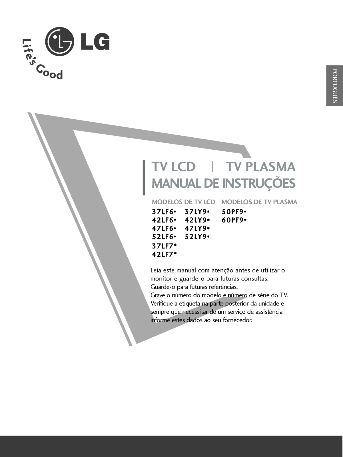 Lg 50PF9, 60PF9, 37LF6, 37LY9, 42LF6 User Manual