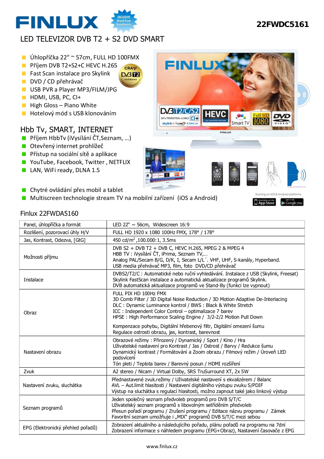 Finlux 22FWDC5161 User Manual