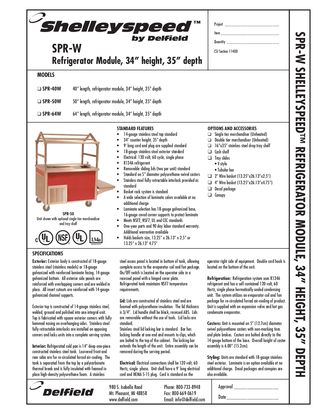 Delfield SPR-50W, SPR-64W General Manual