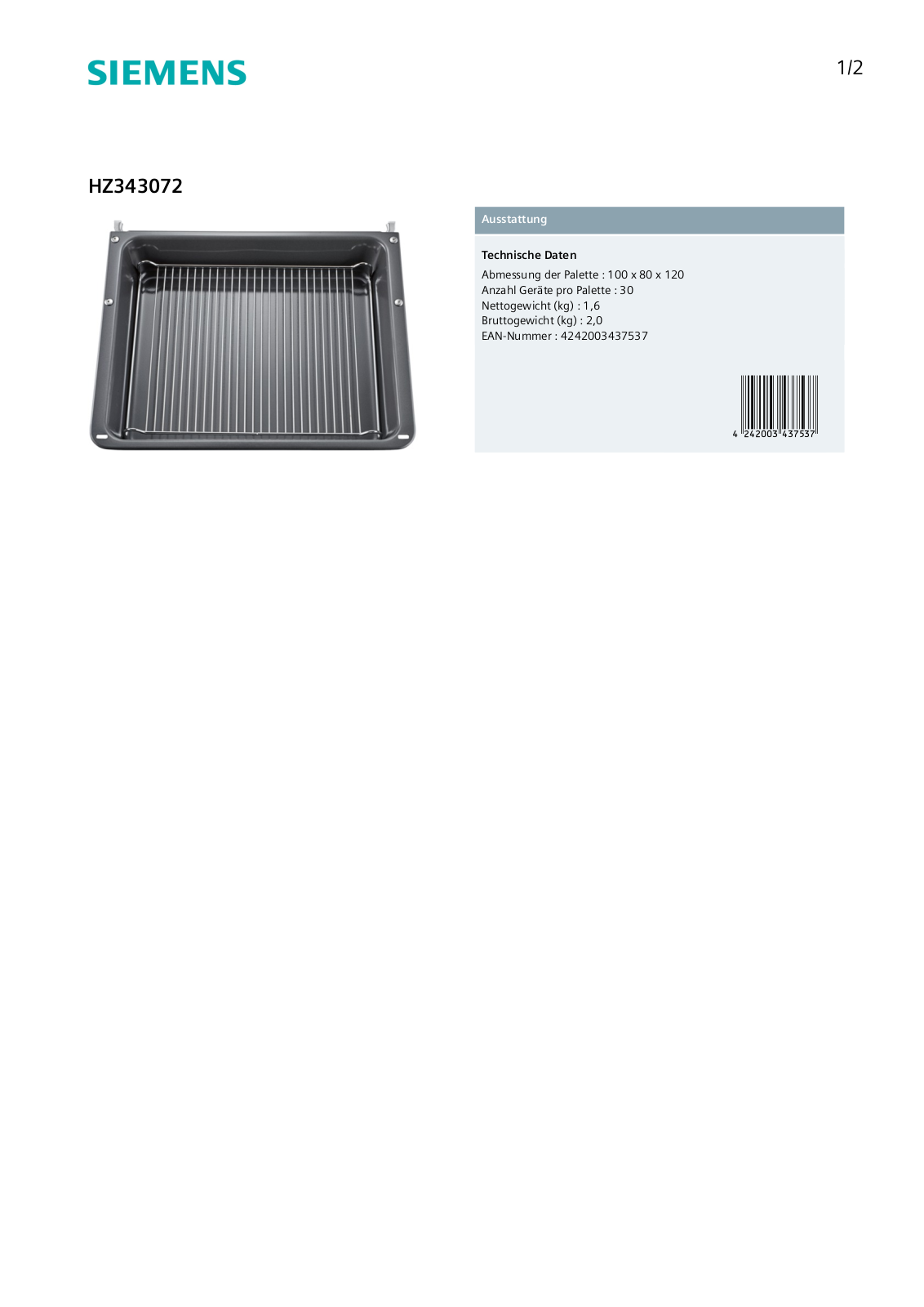 Siemens HZ343072 User Manual