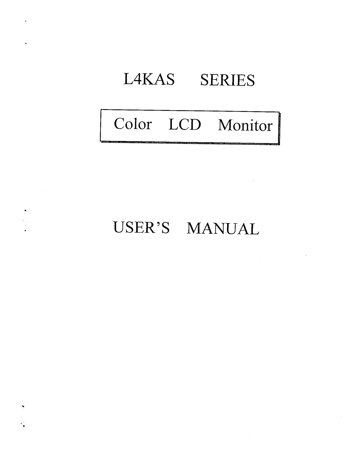 Tatung L4K Users Manual