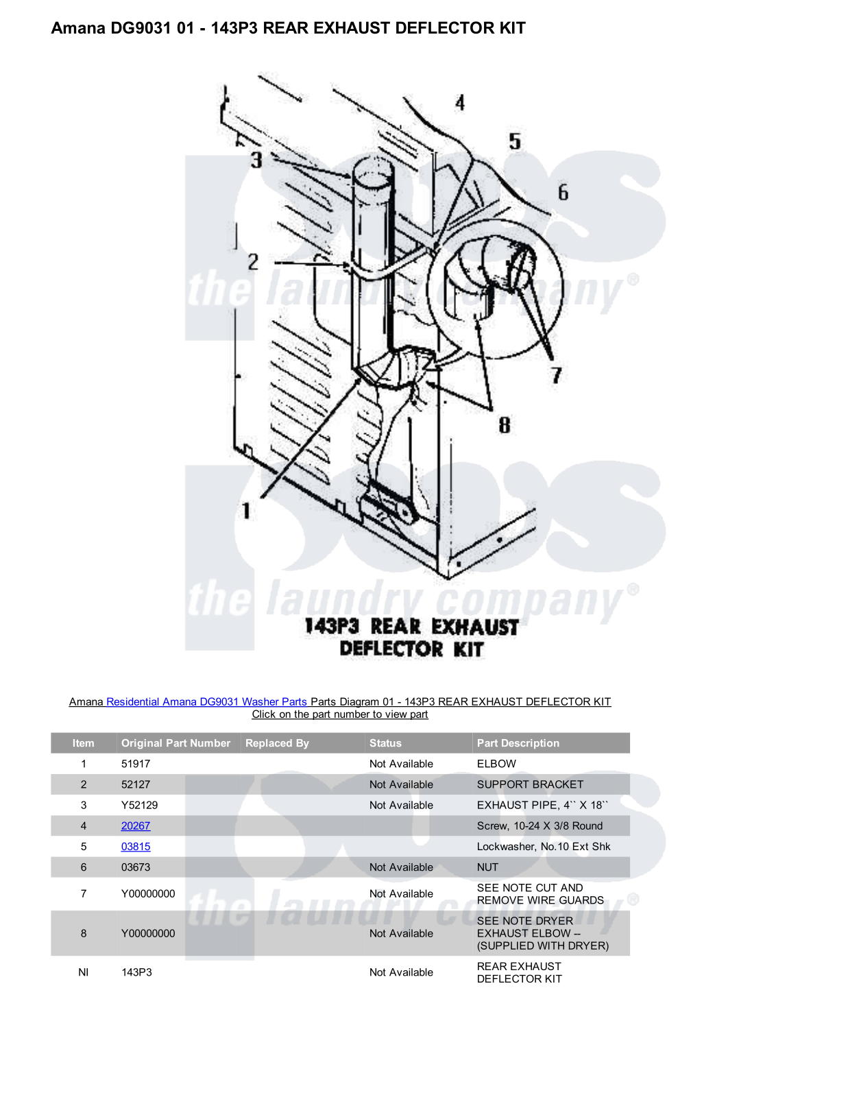 Amana DG9031 Parts Diagram