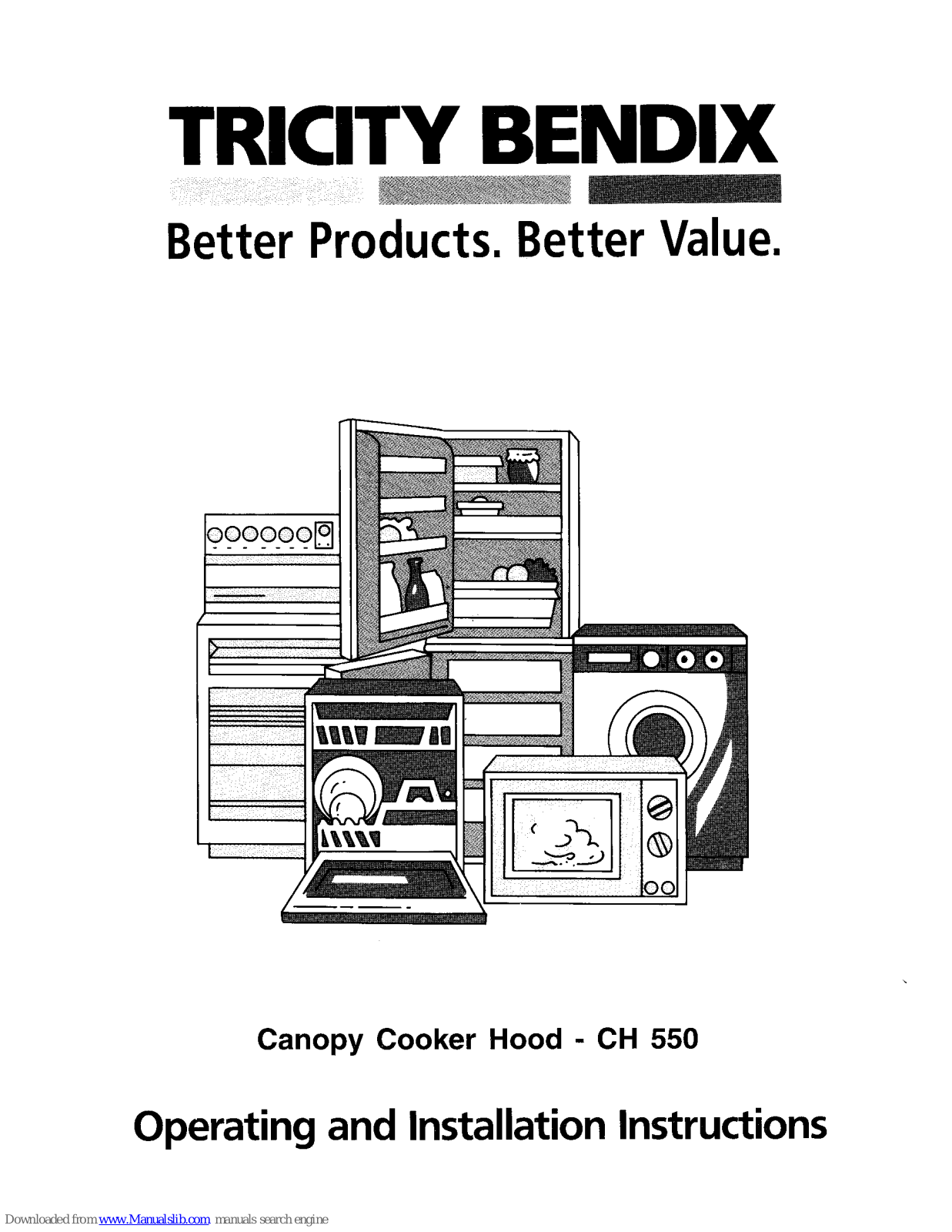 Tricity Bendix U03064 CH 550 Operating And Installation Instructions