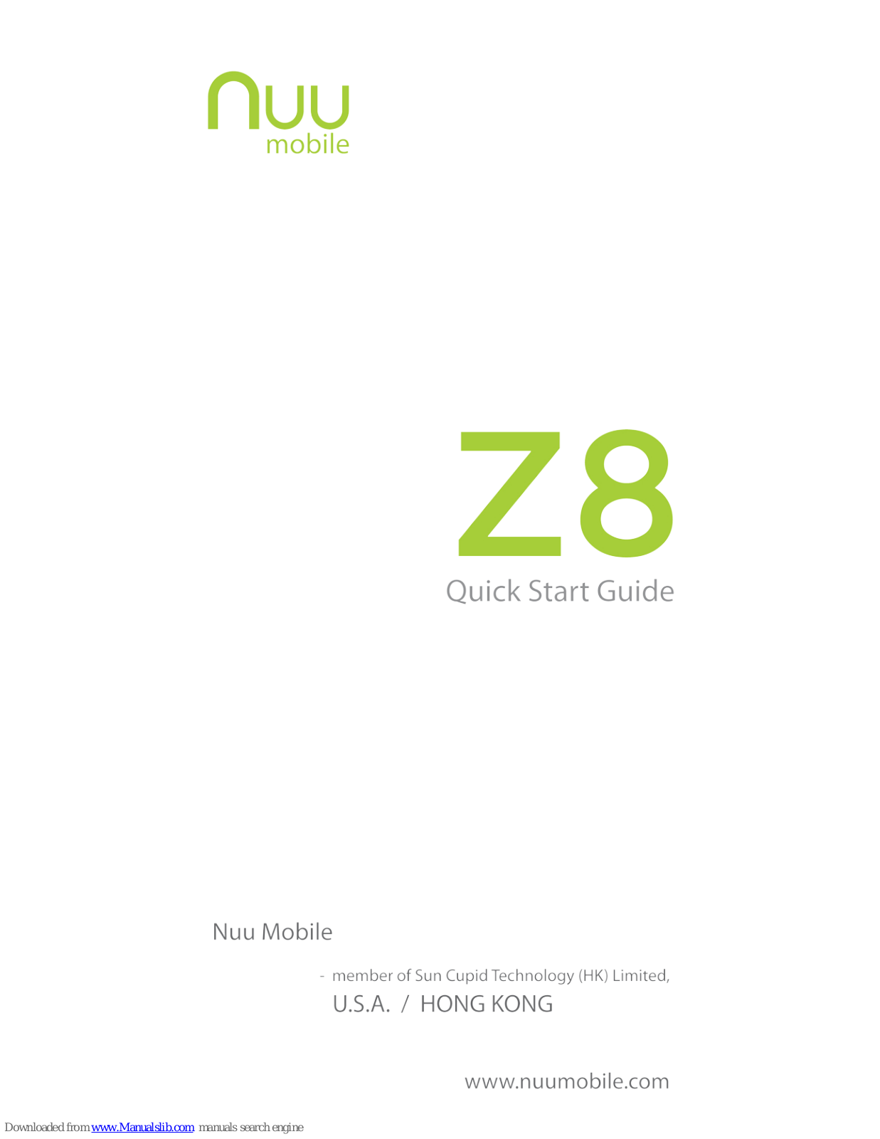 Nuu Z8 Quick Start Manual