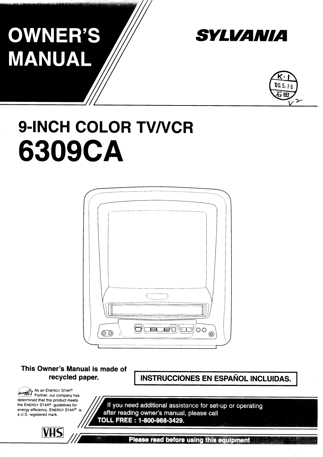 FUNAI 6309CA, W6309CA, 6309CA User Manual