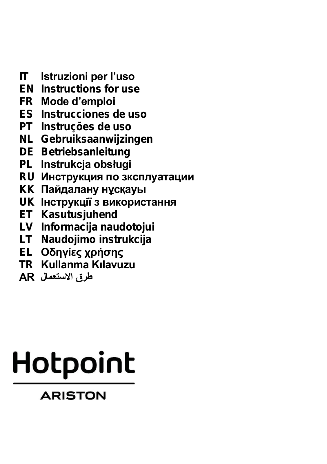 Hotpoint HSL66FLSX, HSLMO66FLSX User Manual