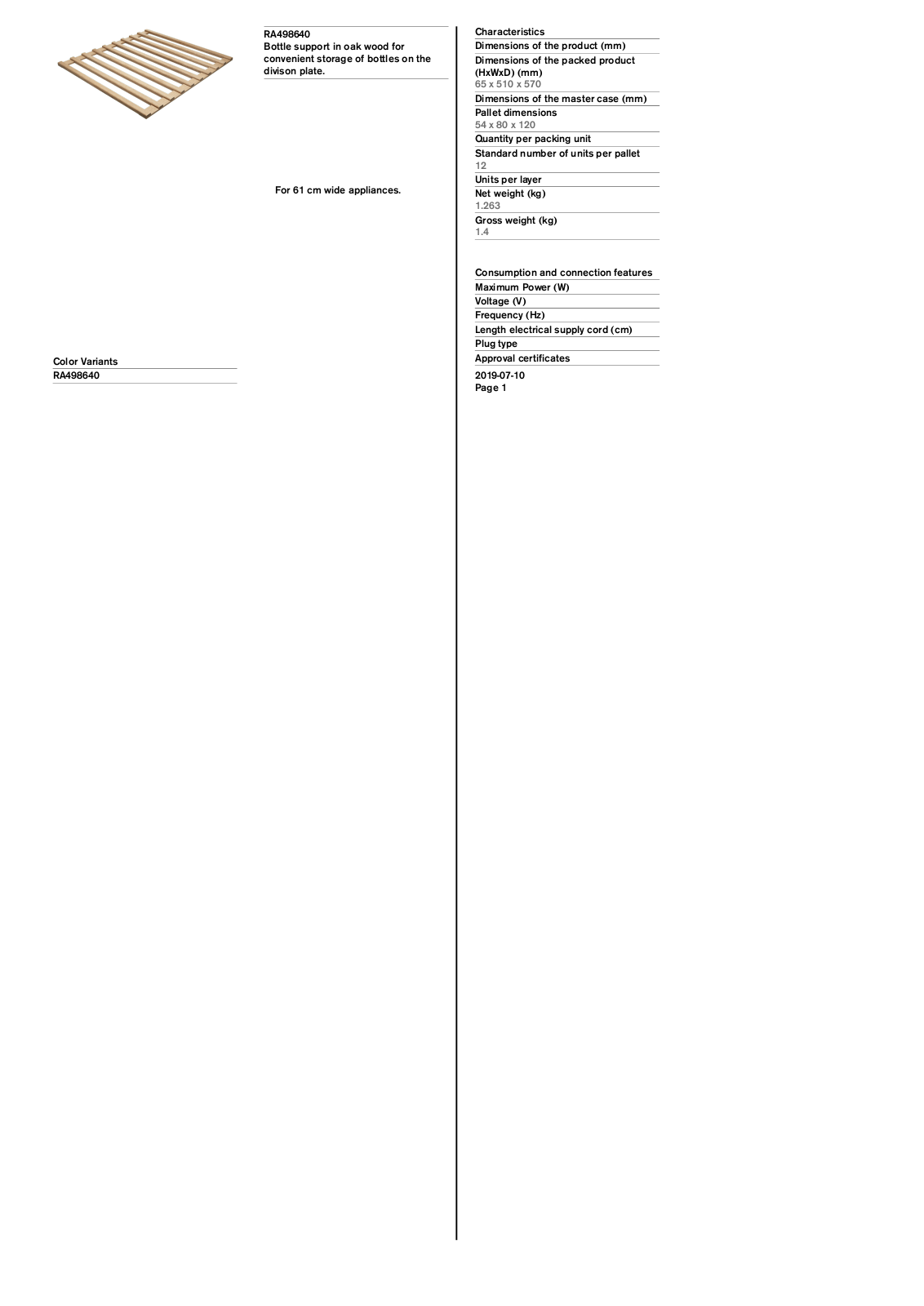 Gaggenau RA498640 Specs