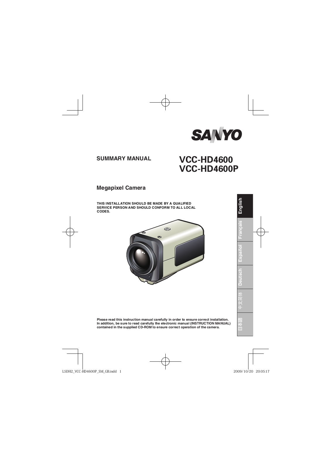 Sanyo VCC-HD4600P User Manual