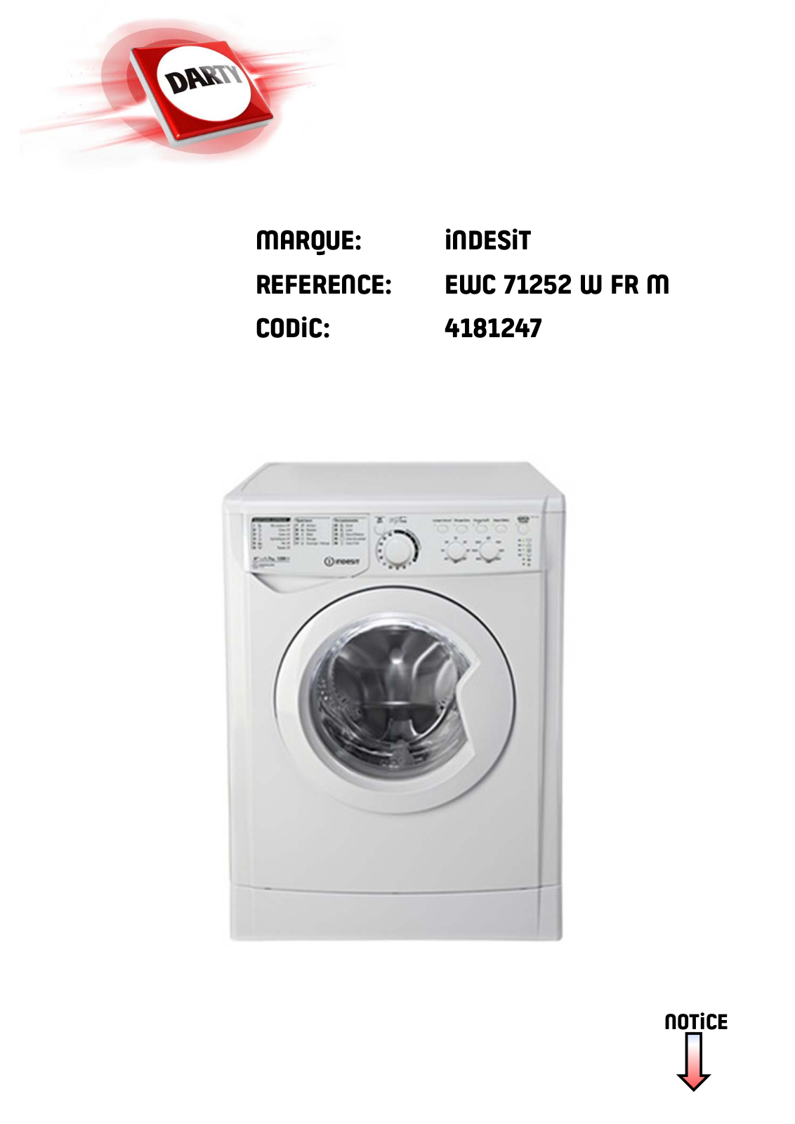 INDESIT XWA71452WFR User Manual