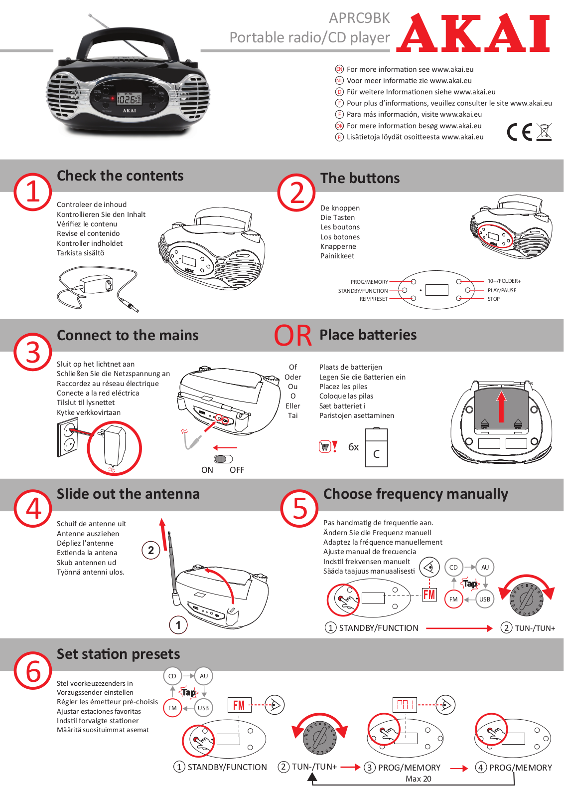 AKAI APRC30RD Quick start guide - ManualMachine.com