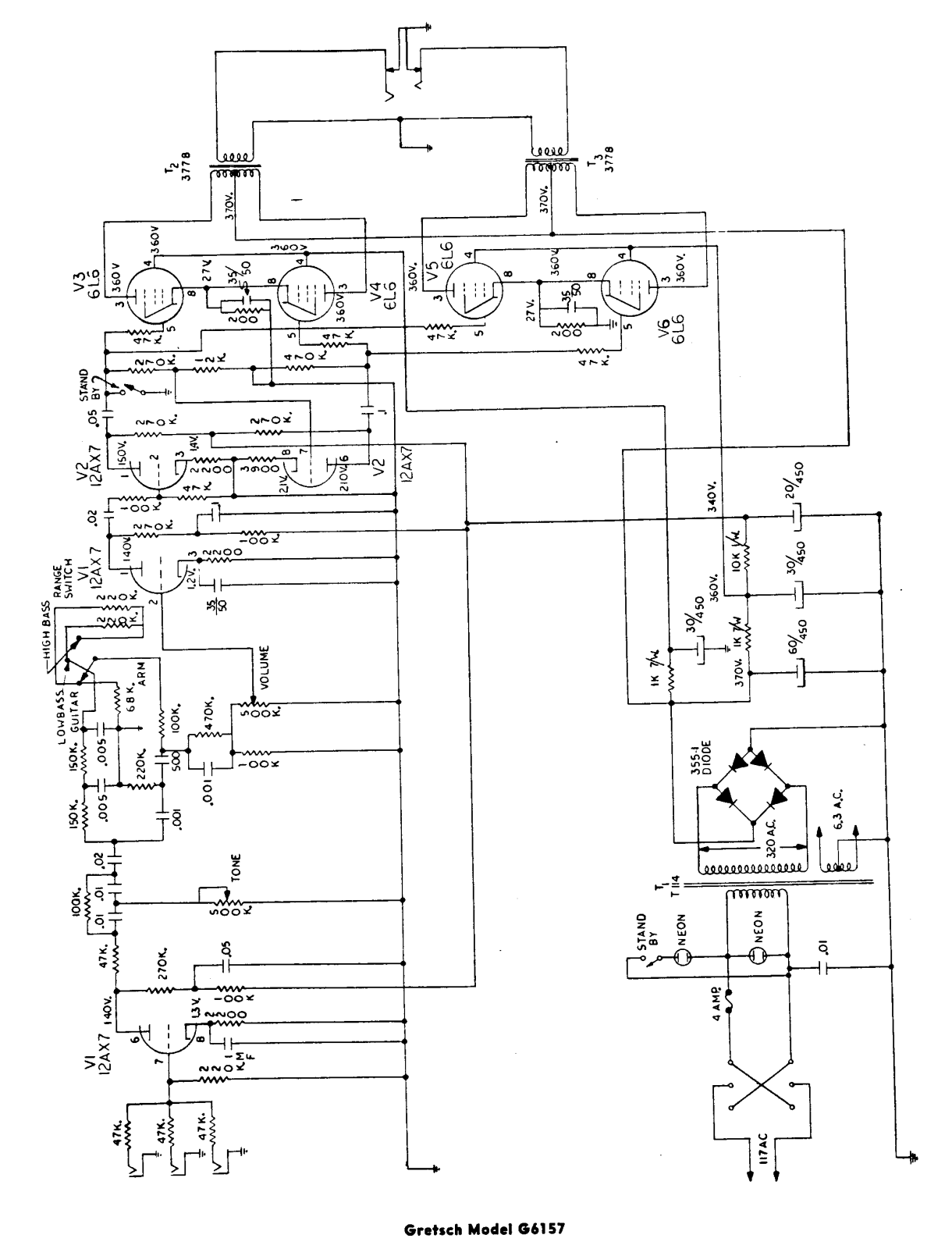 Gretsch 6157 schematic