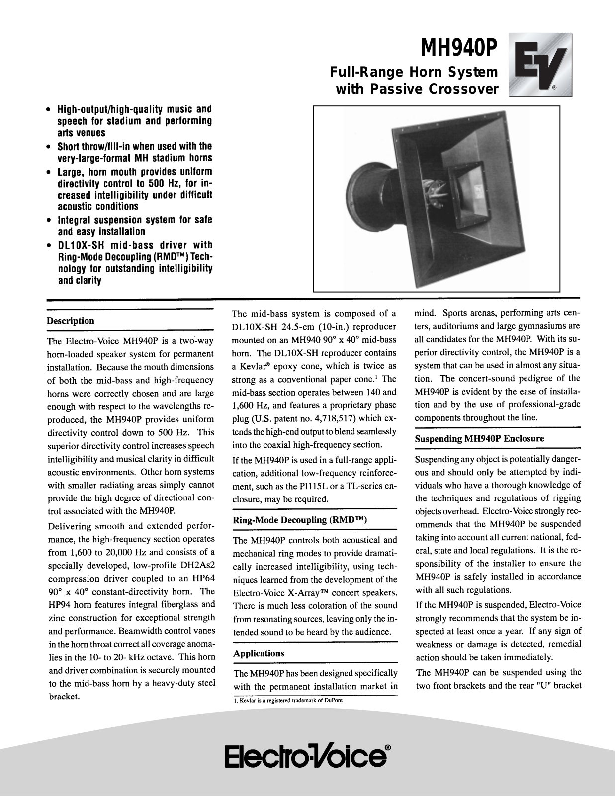 Electro-Voice MH940P User Manual