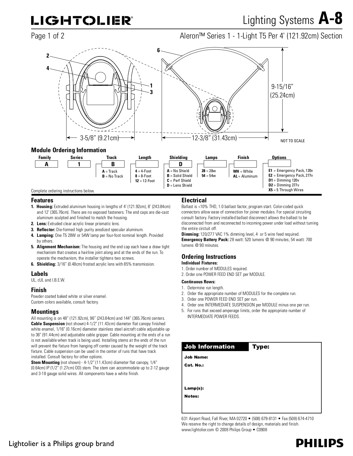 Lightolier Aleron, A-8 User Manual