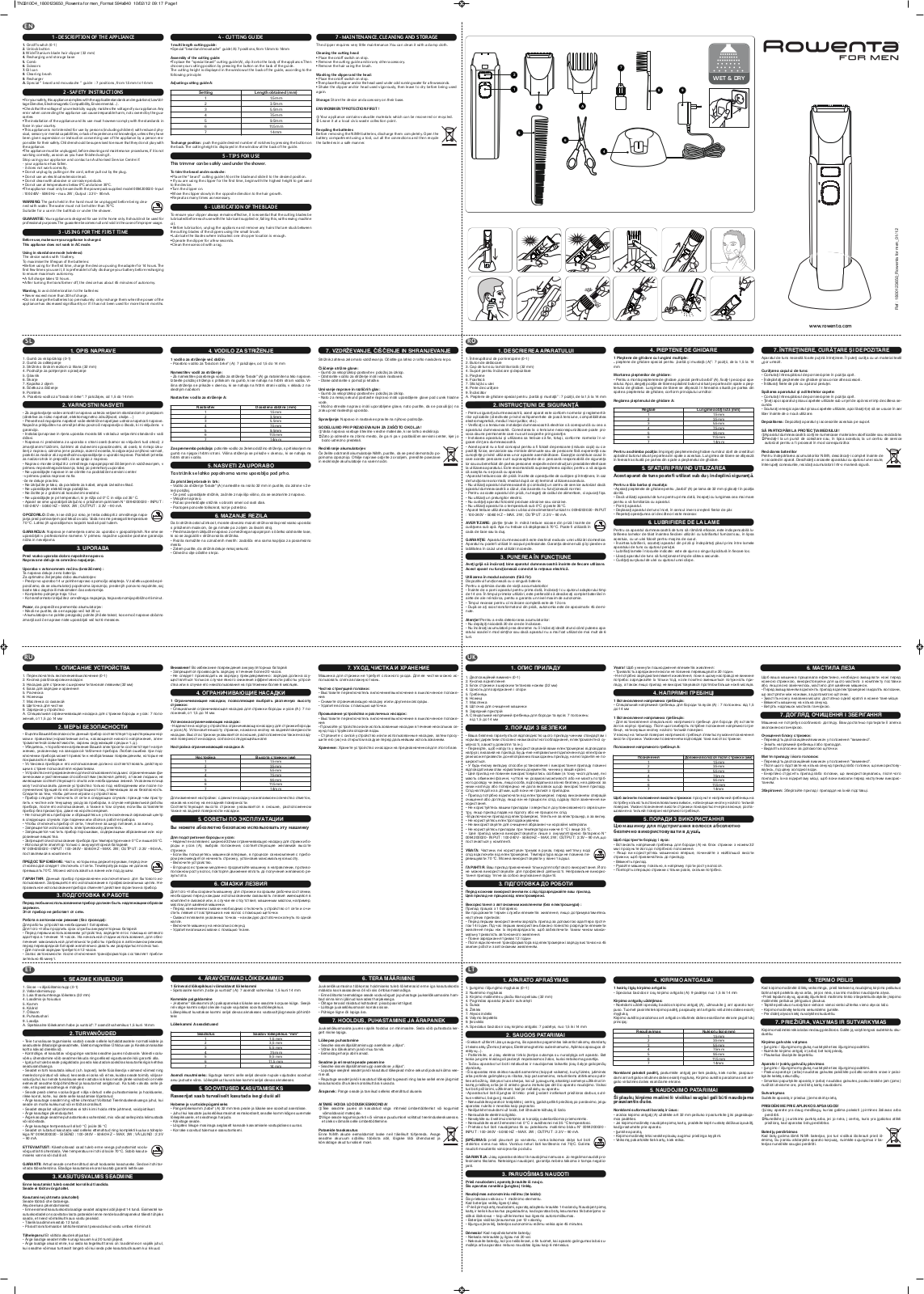 Rowenta TN-3310 User Manual