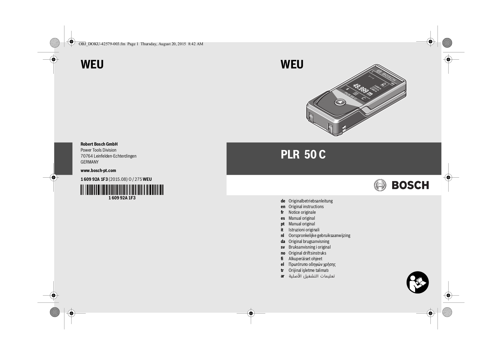 Bosch PLR 50 C User Manual