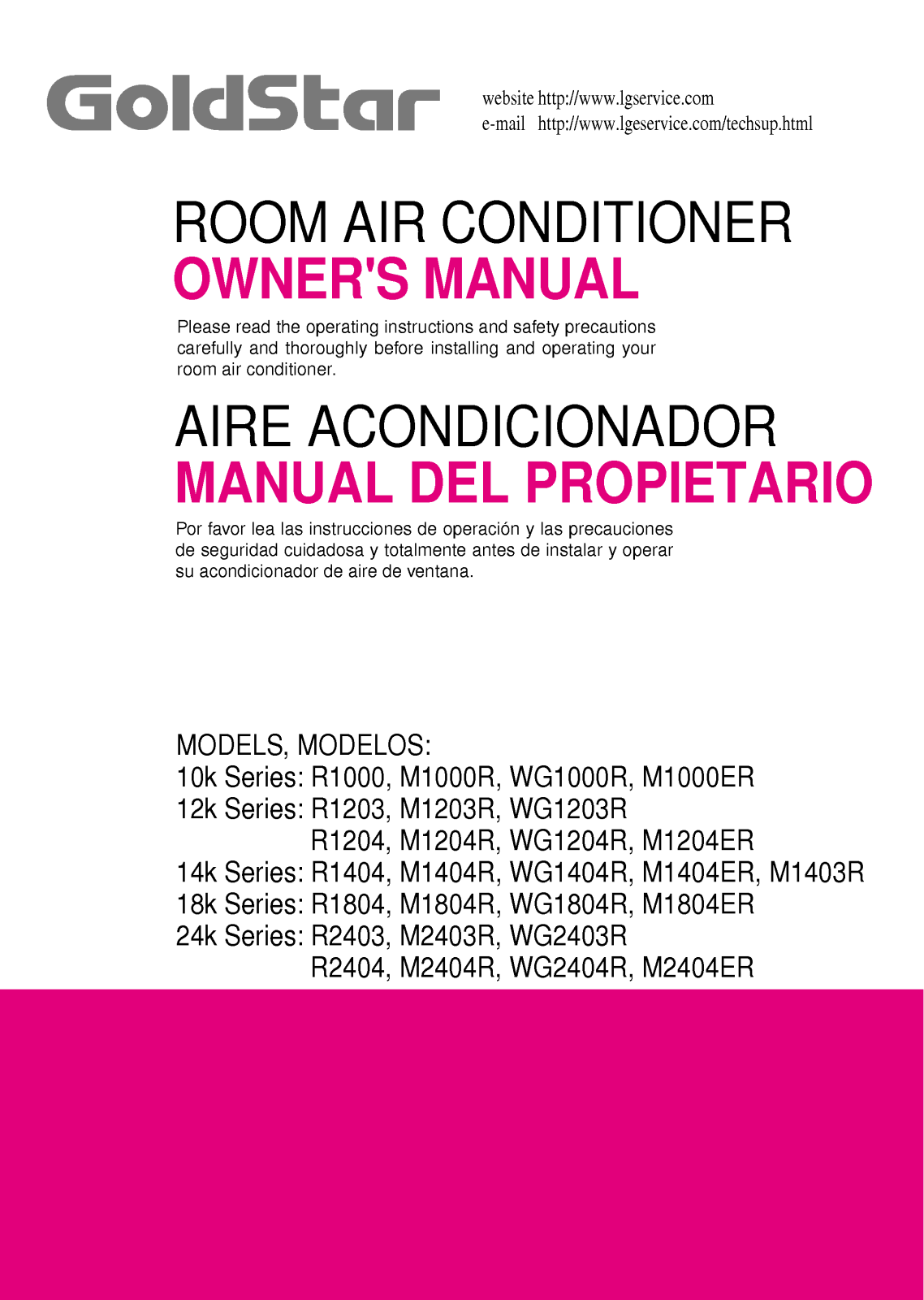 LG M1404ER, M2404ER, LWC101GGMK0 User Manual