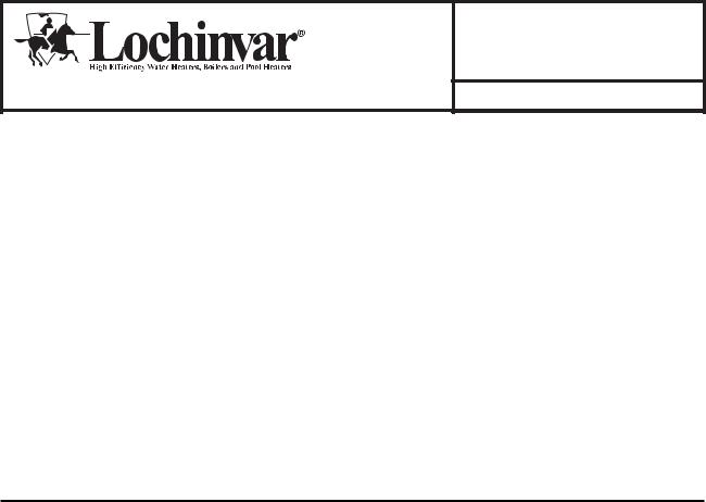 Lochinvar CFN0991PM Manual