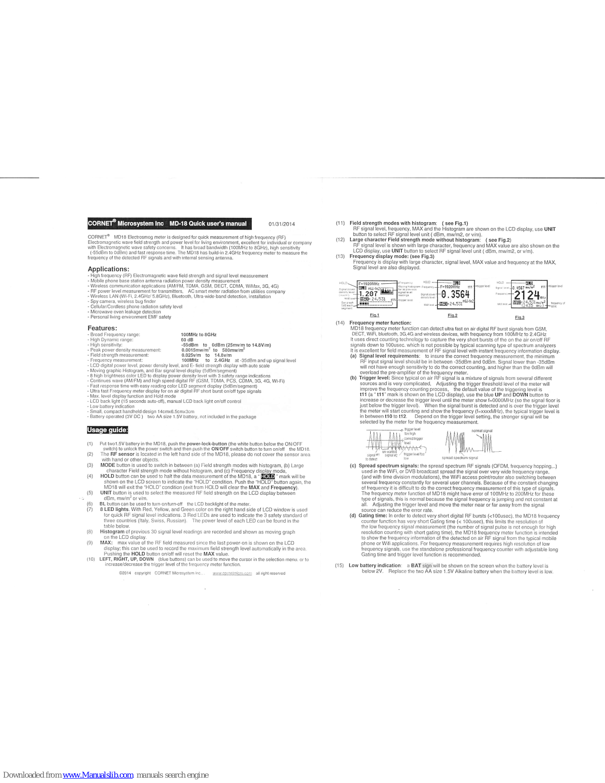 CORNET MD18 Quick User Manual - ManualMachine.com
