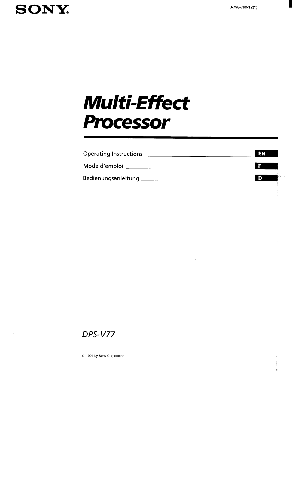 Sony DPS-V77 Operating manual