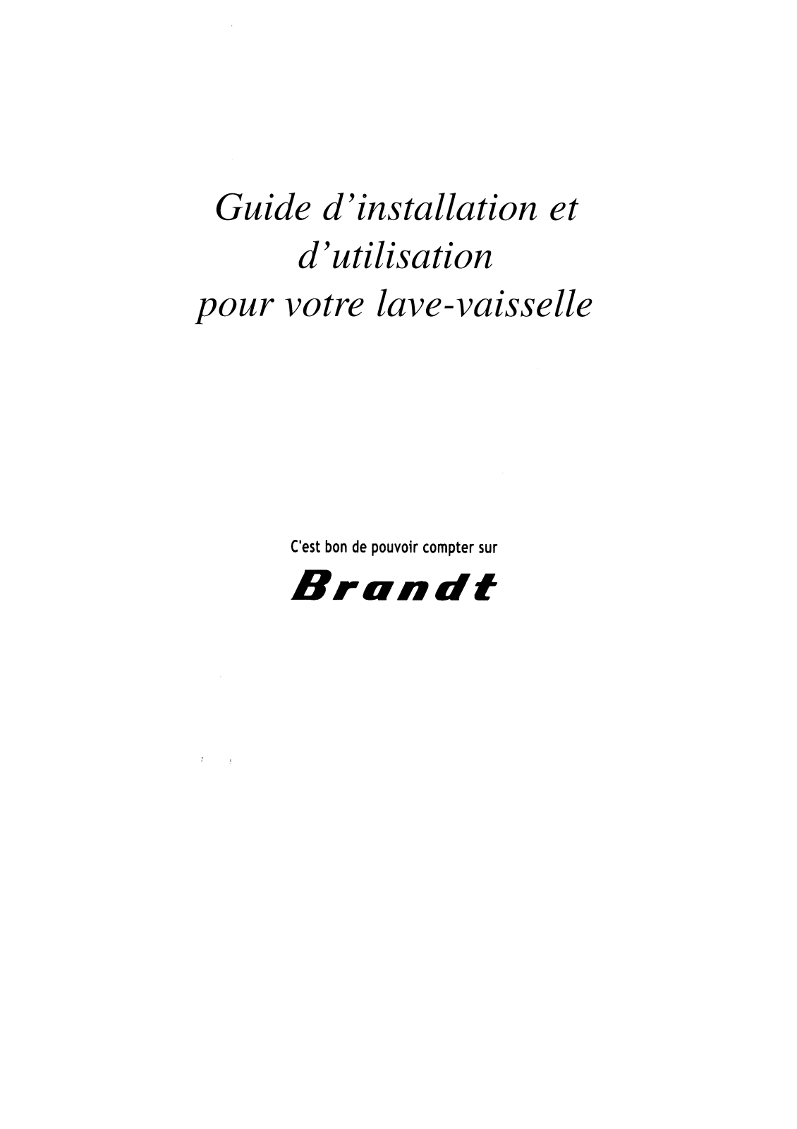 BRANDT CTK100C User Manual
