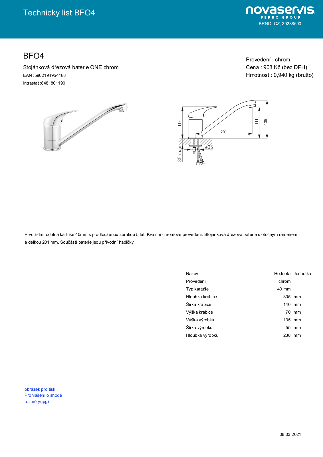 Novaservis BFO4 User guide - ManualMachine.com