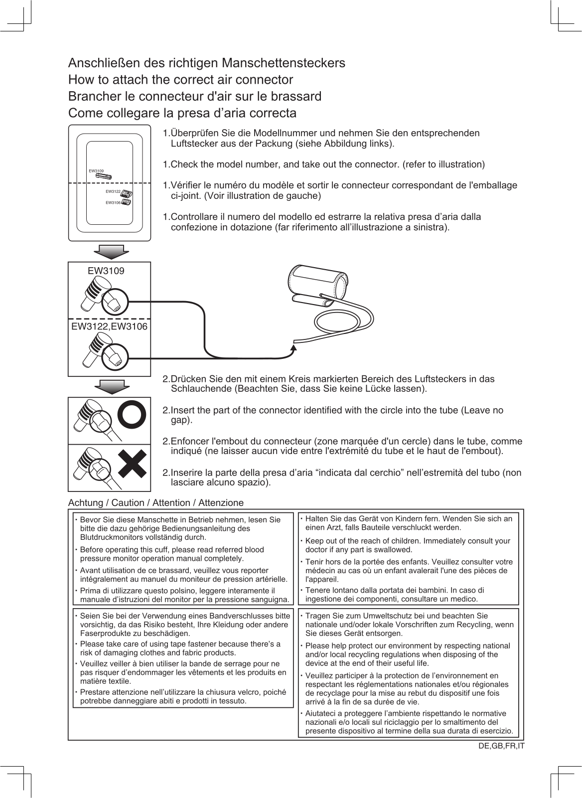 Panasonic ew-3901 Operation Manual