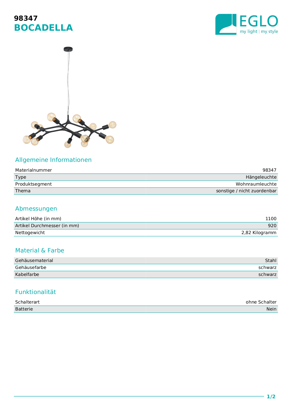 Eglo 98347 Service Manual