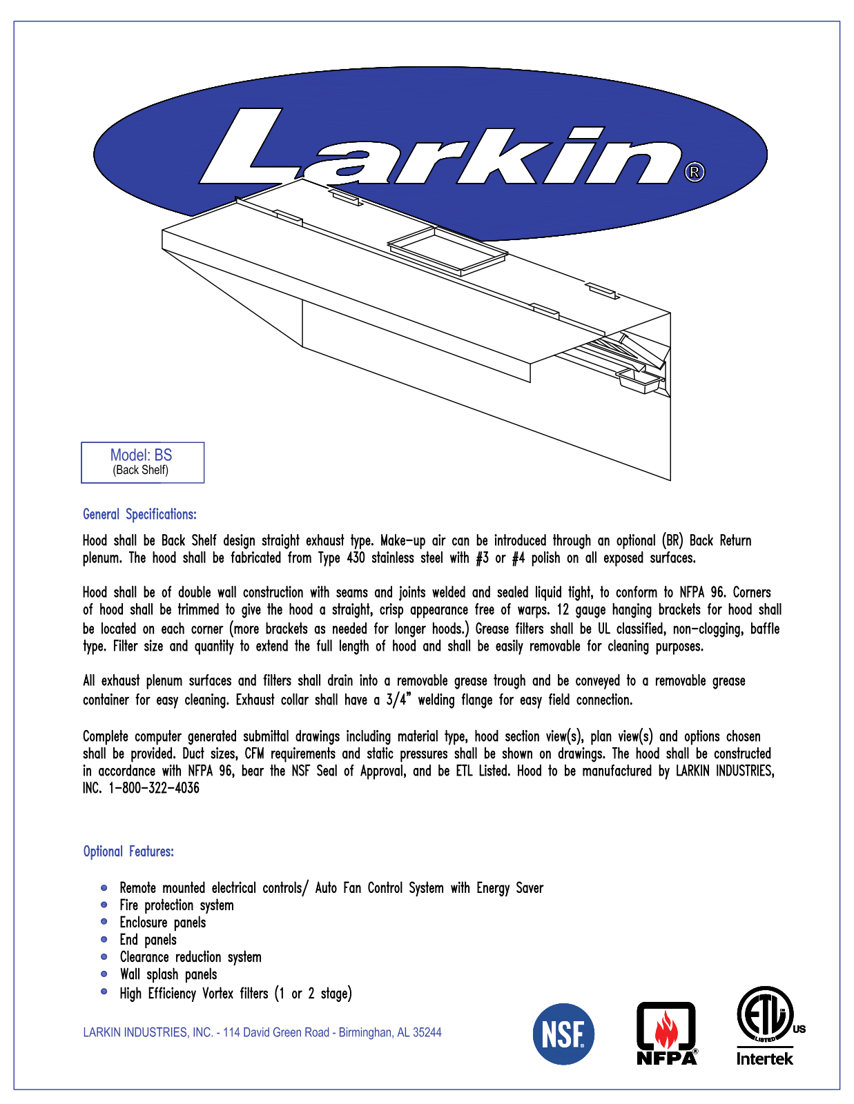 Larkin BS User Manual