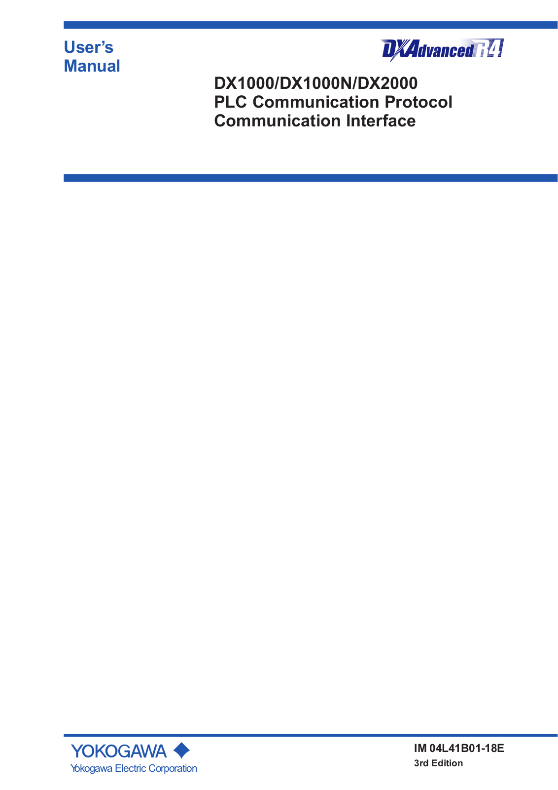 Yokogawa DX1000 User Manual