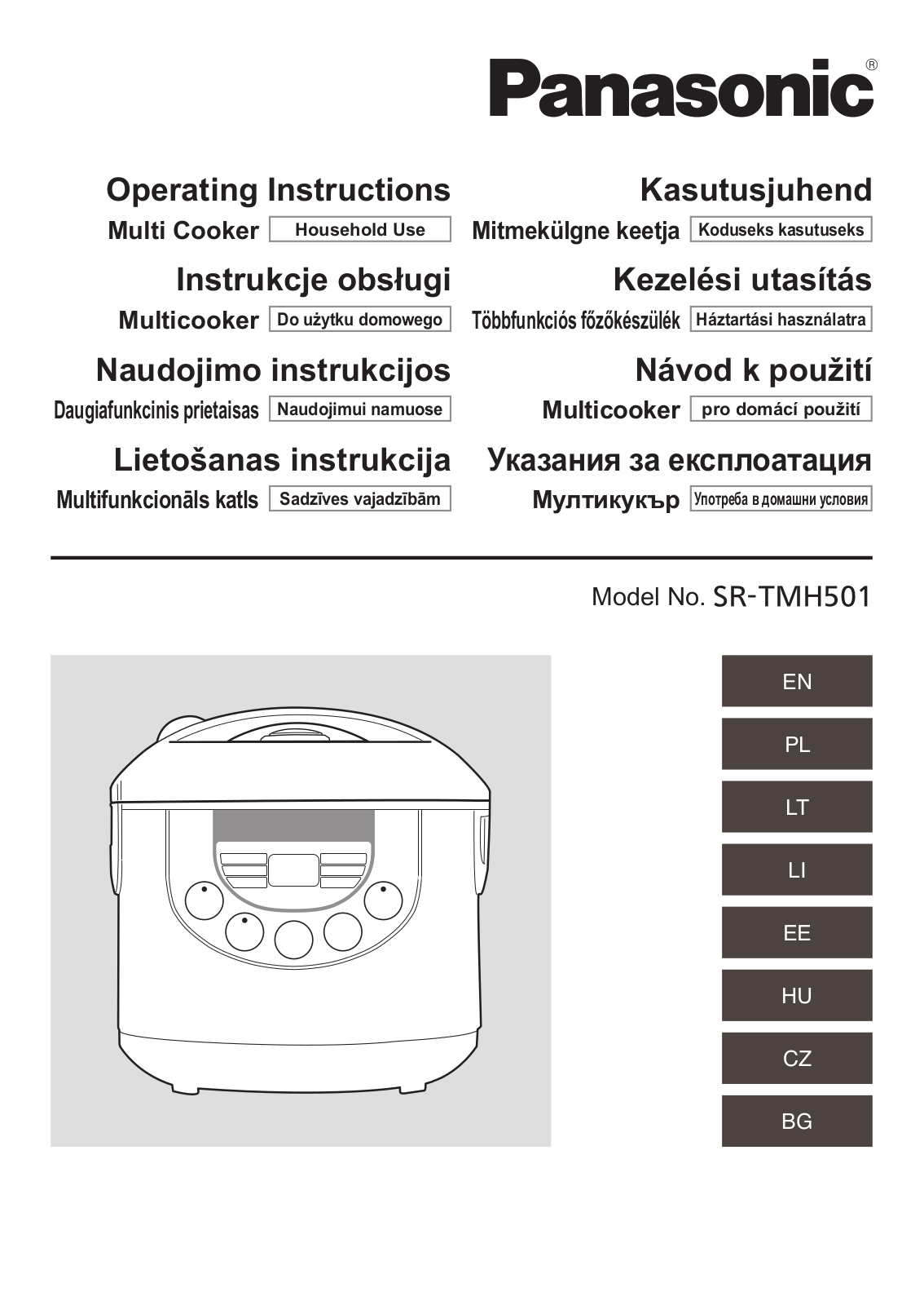 Panasonic SR-TMH501 Operating Instructions