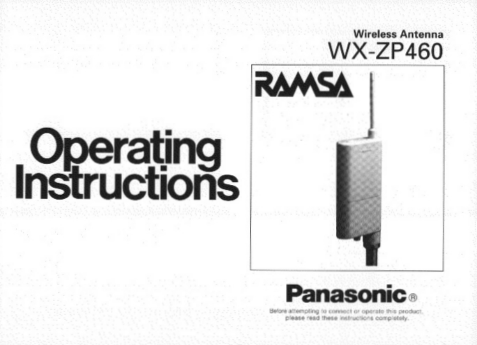 Panasonic WX-ZP460 User Manual