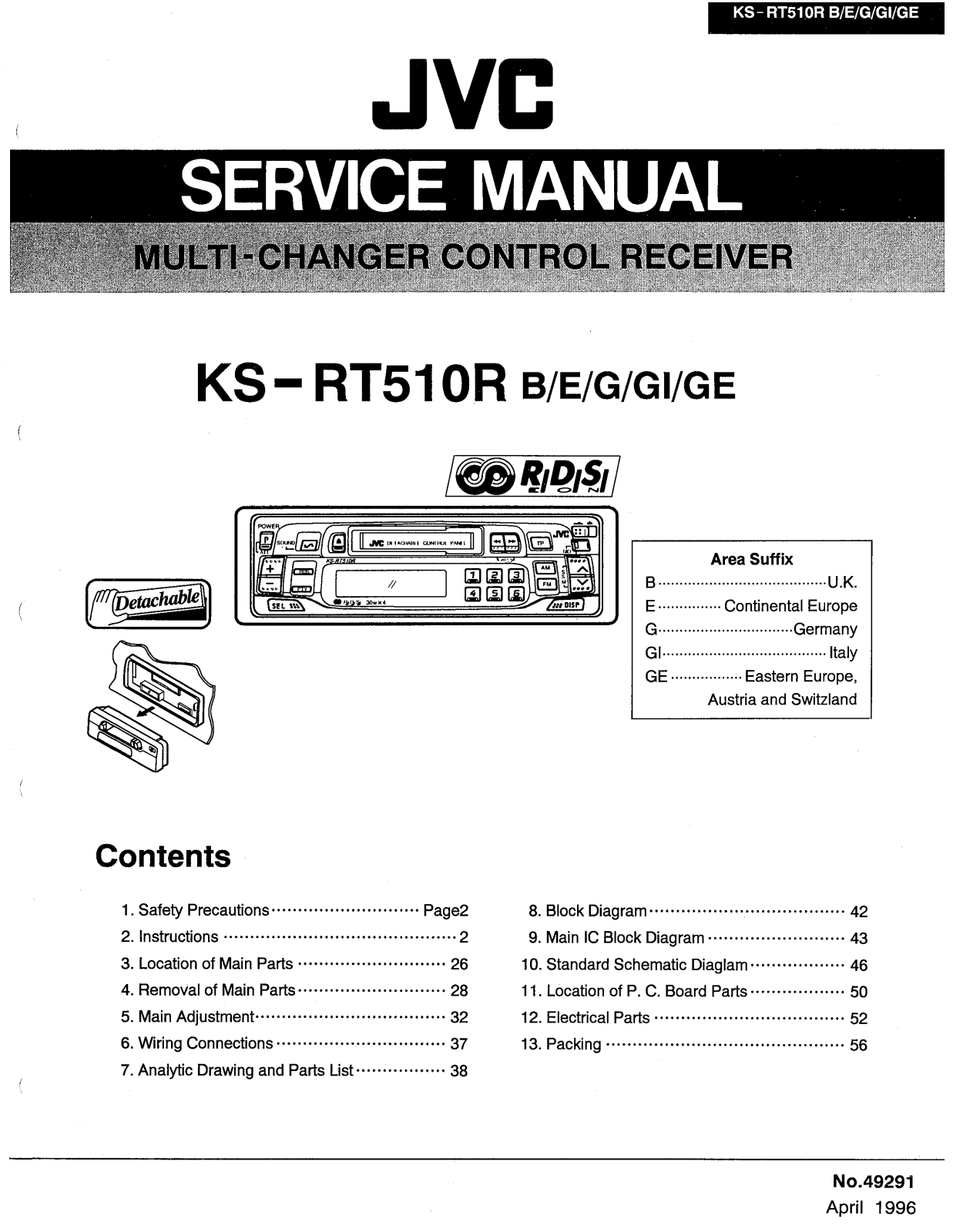 JVC KSRT-510-R Service manual