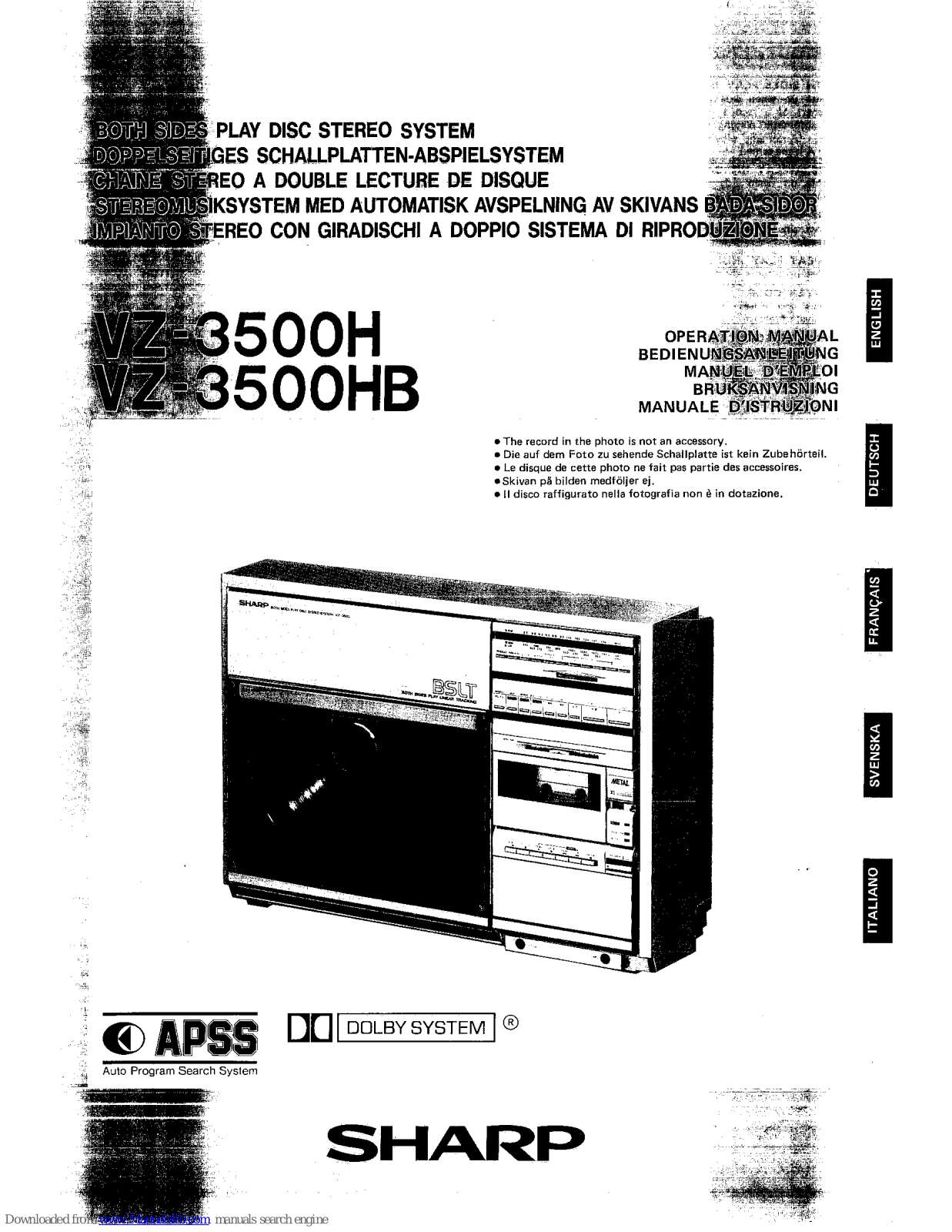 Sharp VZ-3500H, VZ-3500HB Operation Manual