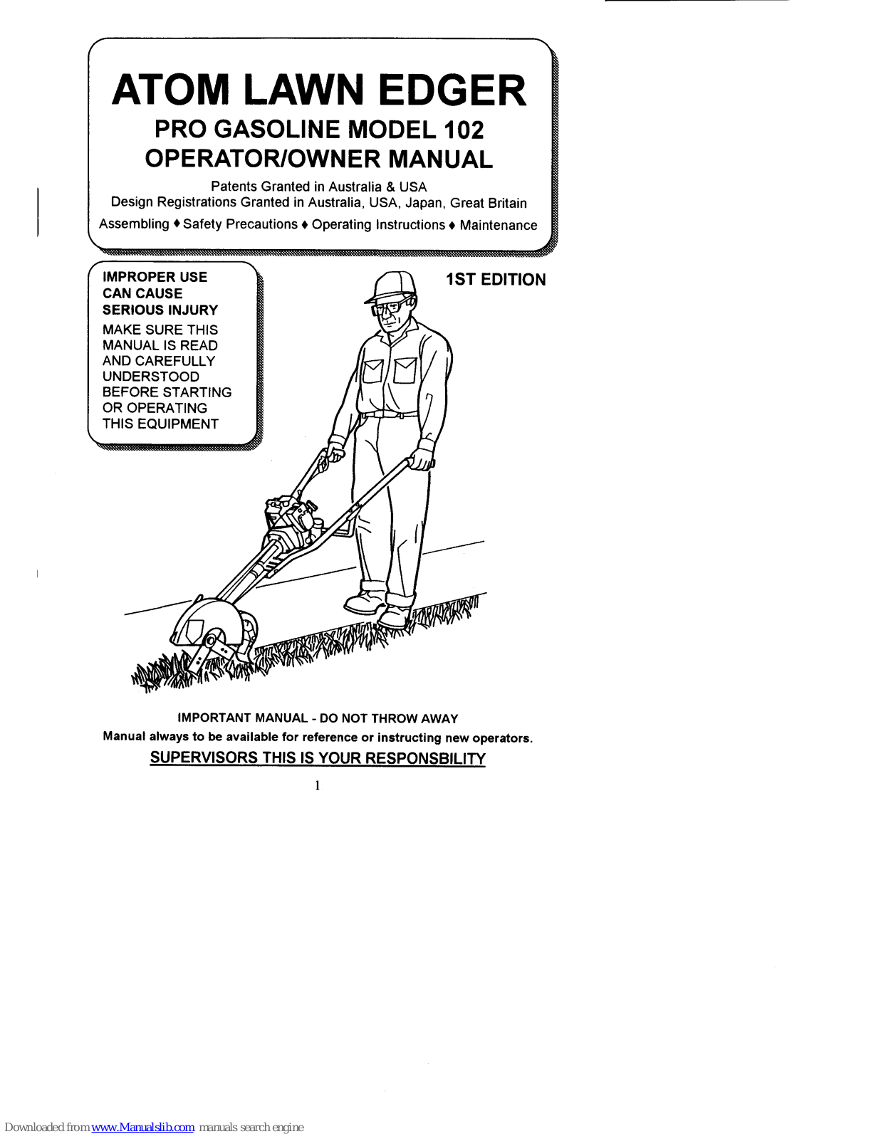 Atom 102 Operator Owner's Manual - ManualMachine.com